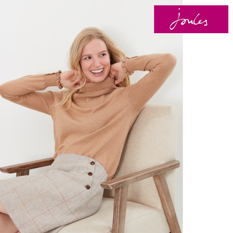 Joules Calla Tweed Skirt  - Grey Tweed-4